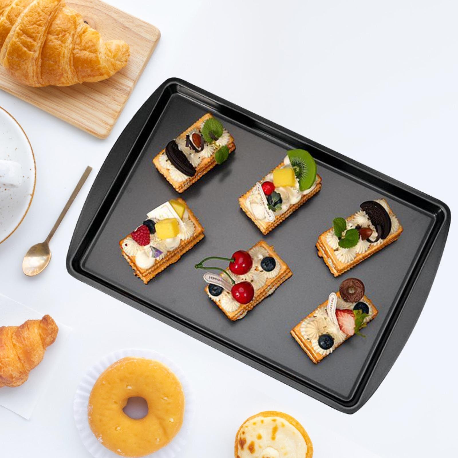 Baking Pan Carbon Steel Plate Restaurant Easy to Clean Rectangle Baking Tray Small