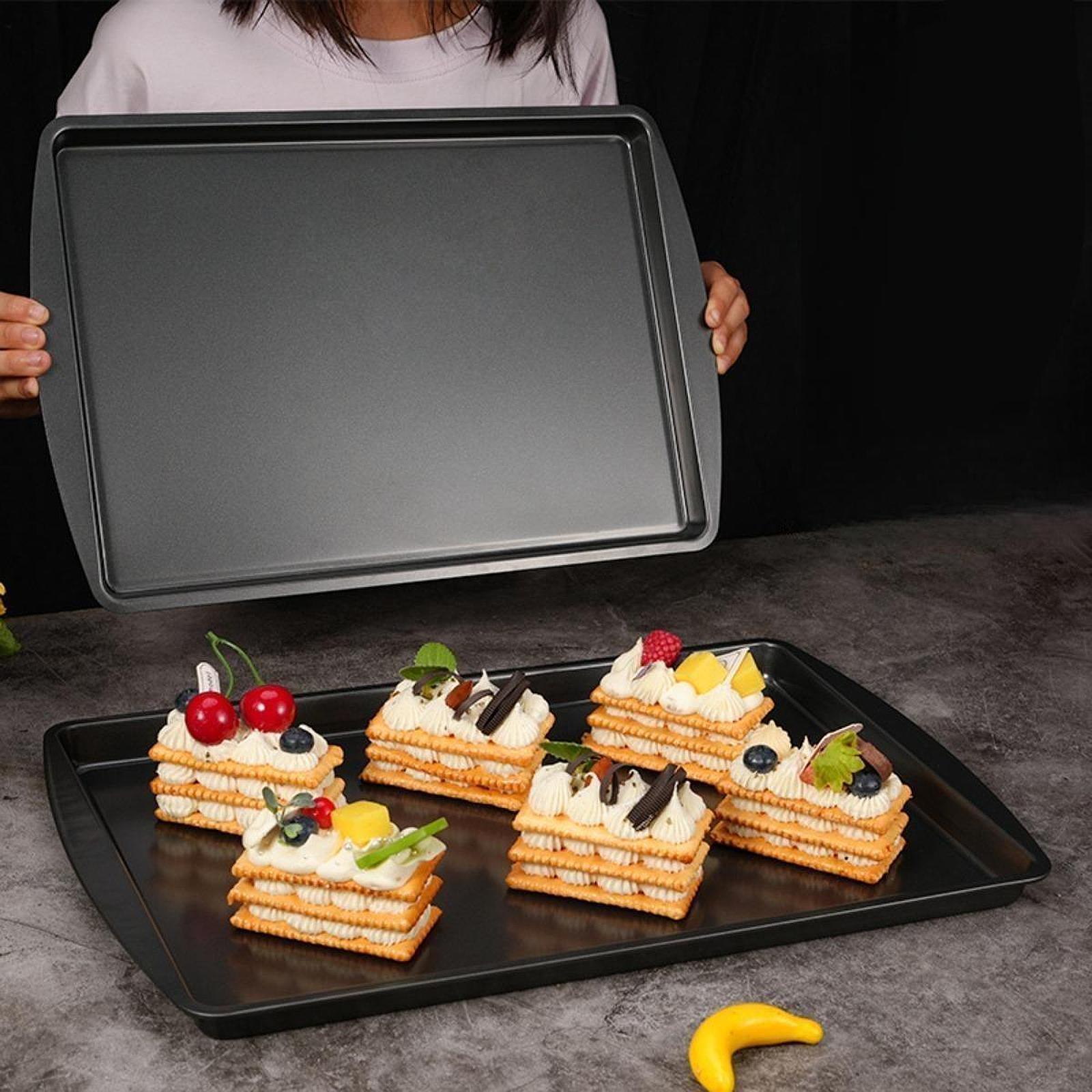 Baking Pan Carbon Steel Plate Restaurant Easy to Clean Rectangle Baking Tray Large