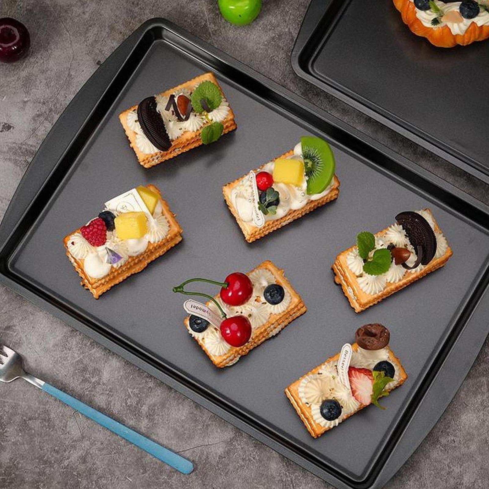 Baking Pan Carbon Steel Plate Restaurant Easy to Clean Rectangle Baking Tray Large
