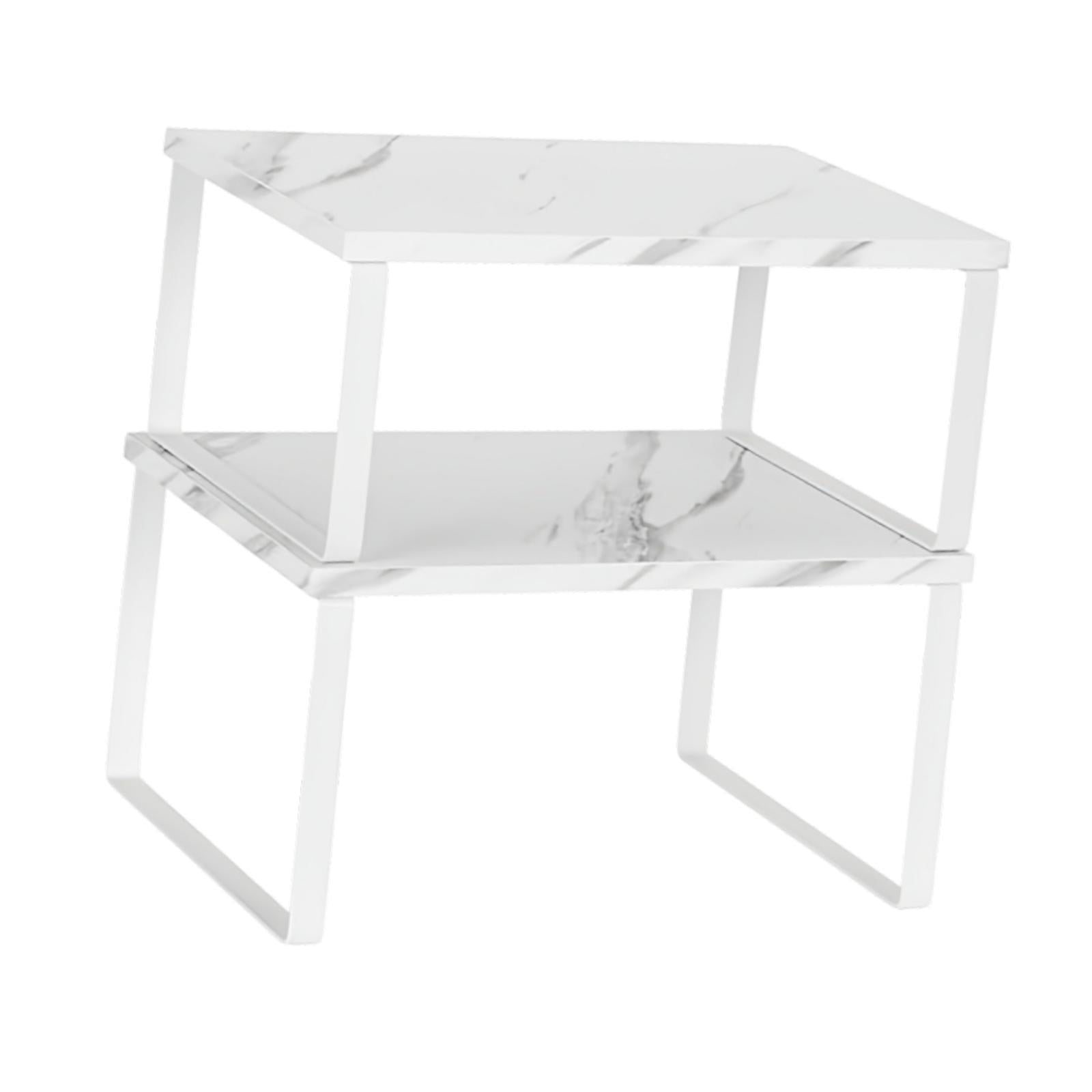 2Pcs Cabinet Organizer Shelves Kitchen Counter Organizers Pantry Spice Racks White
