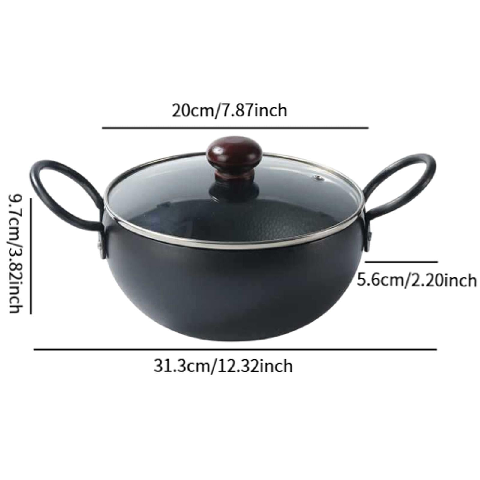 Iron Pot Gift Multifunctional with Handles Cooking Pot for Kitchen Soup Home Mouth Diameter 20cm