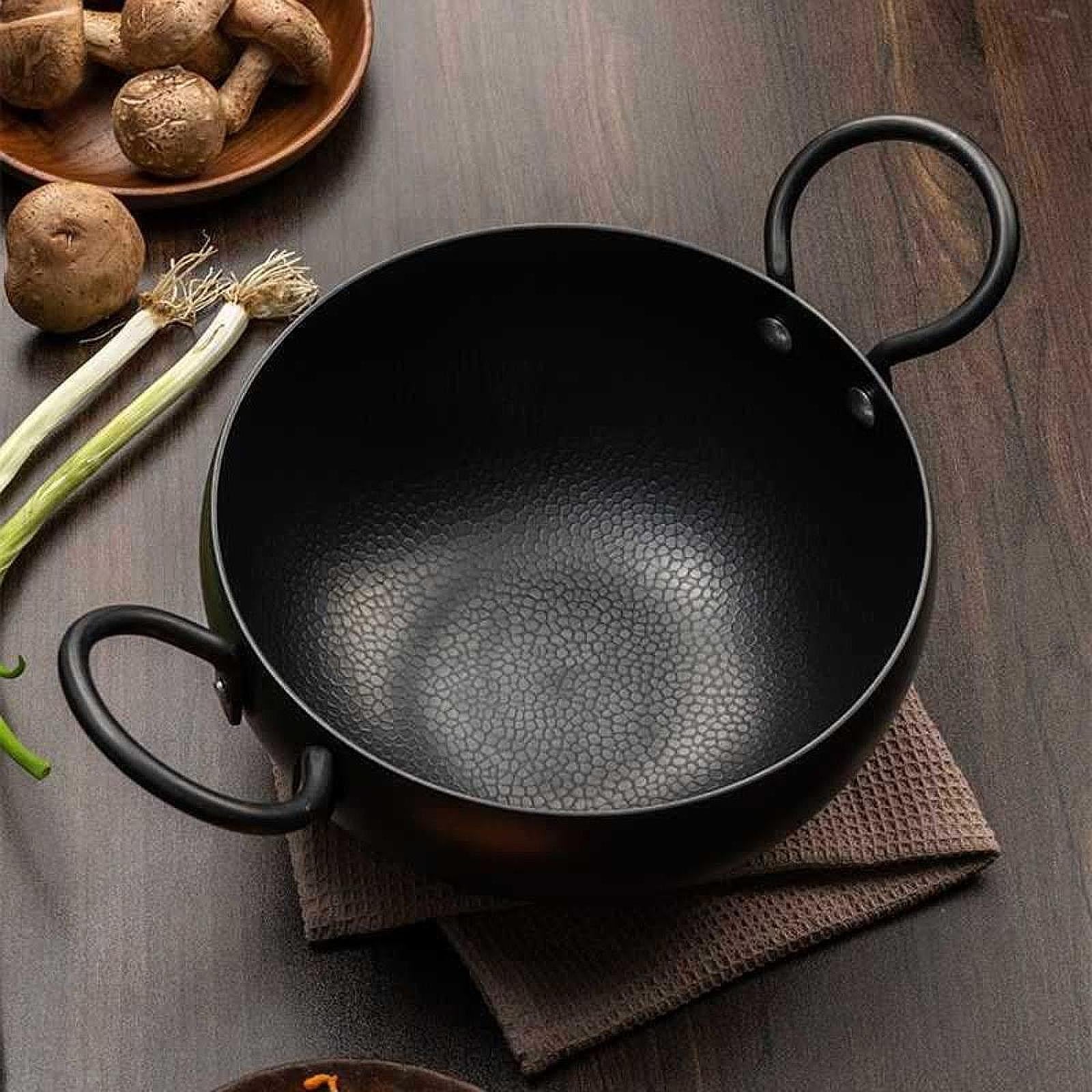 Iron Pot Gift Multifunctional with Handles Cooking Pot for Kitchen Soup Home Mouth Diameter 24cm