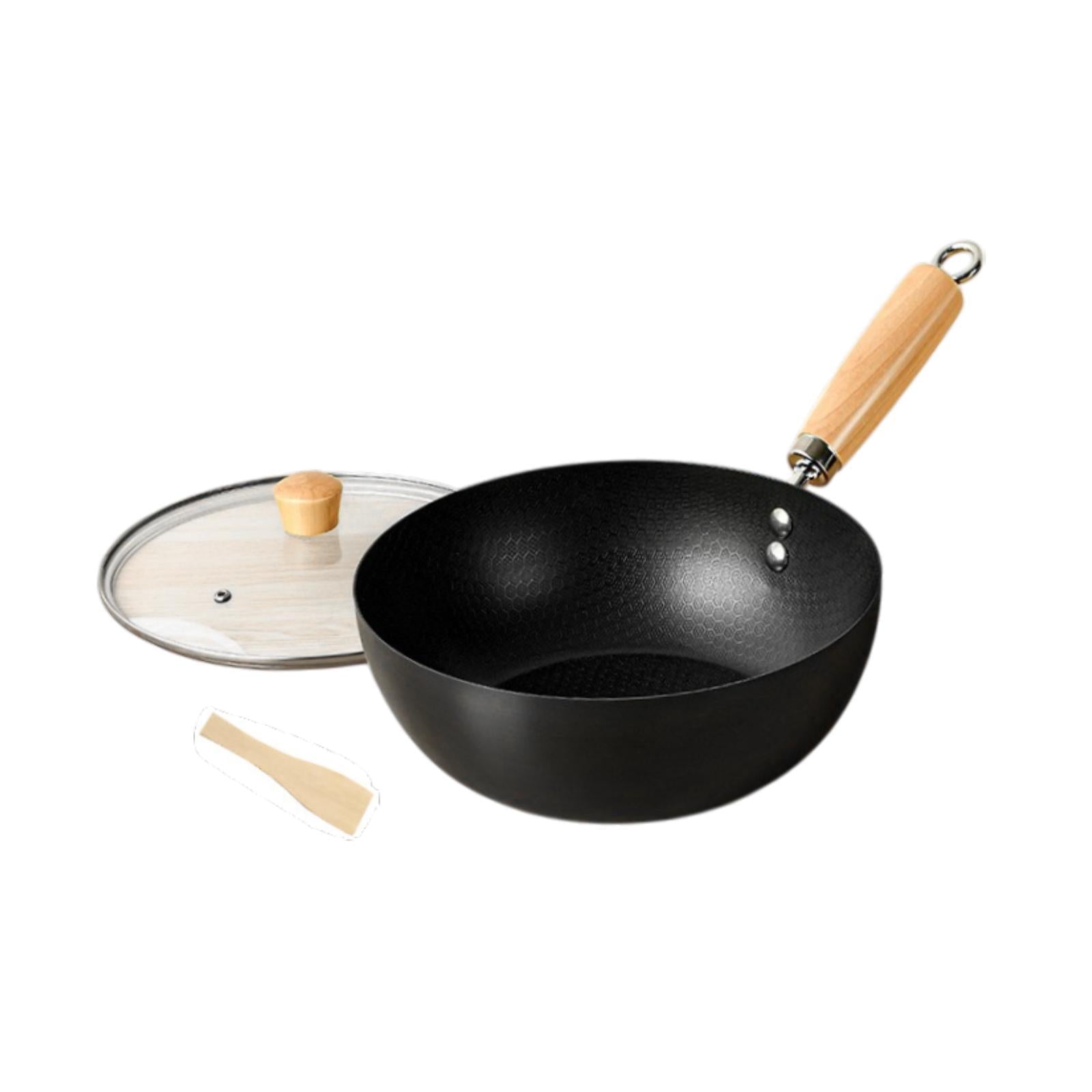 Iron Wok Pan Household Home No Coating Induction Cooker Cooking Pot Nonstick 28cm