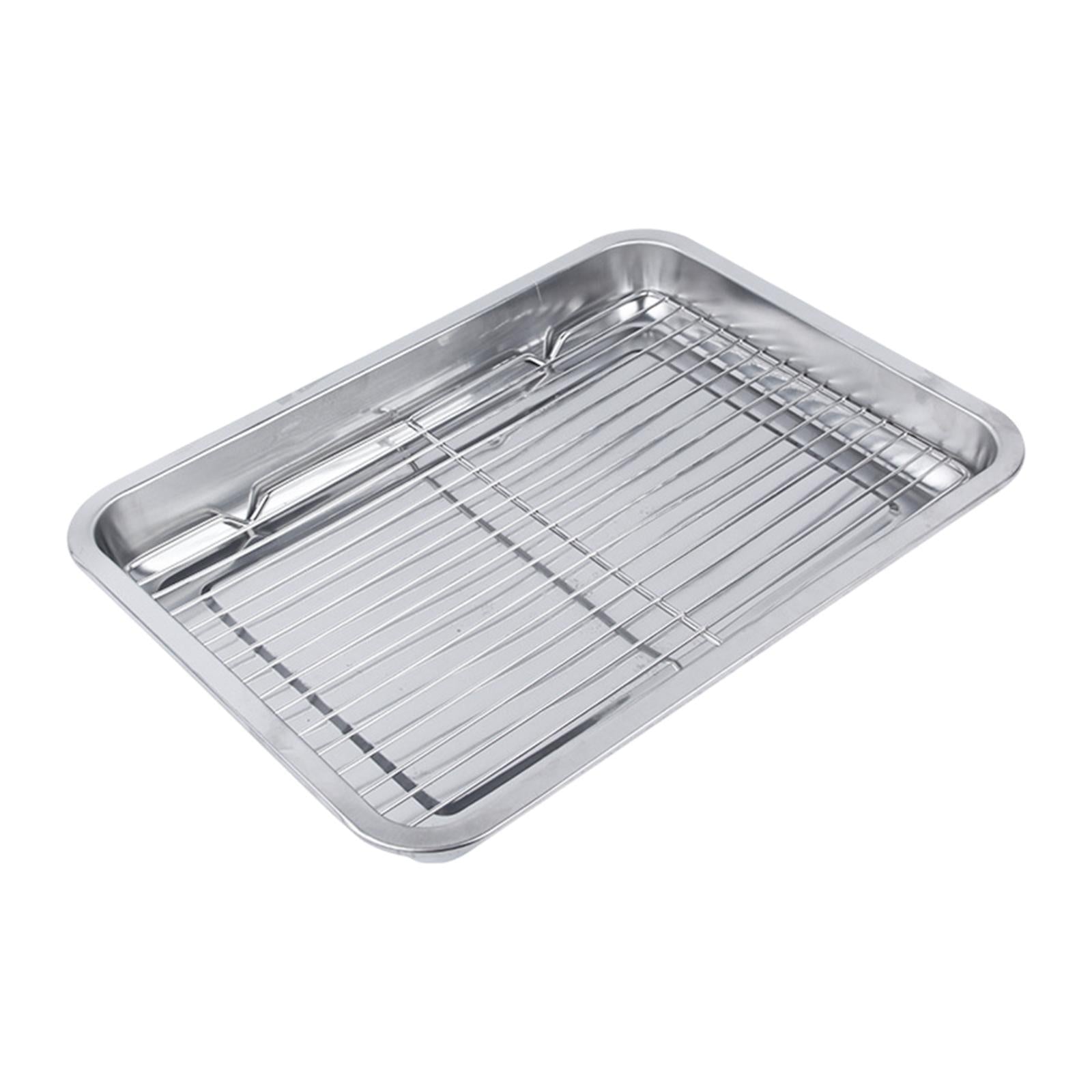 Cookie Pan Tray BBQ Easy Clean Family Gatherings Cake Baking Sheet with Rack 45cmx35cmx4.8cm