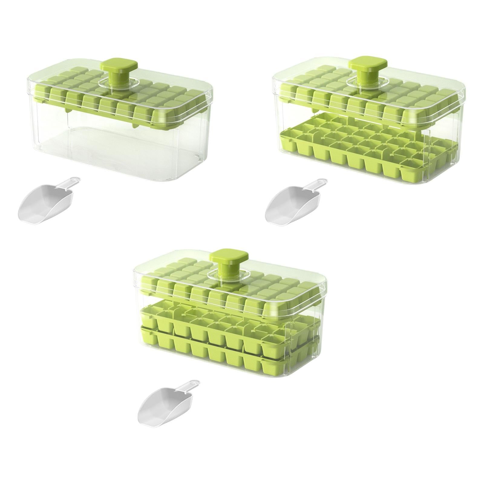 Press Type Ice Cube Maker Portable Ice Cube Mould for Cocktails Juice Drinks 32 Grids