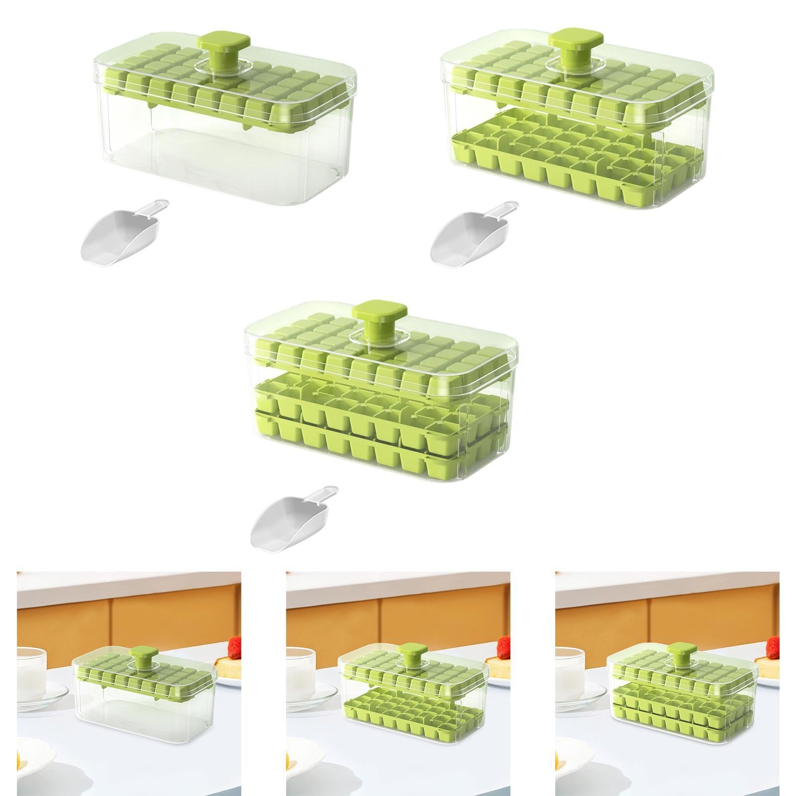 Press Type Ice Cube Maker Portable Ice Cube Mould for Cocktails Juice Drinks 32 Grids