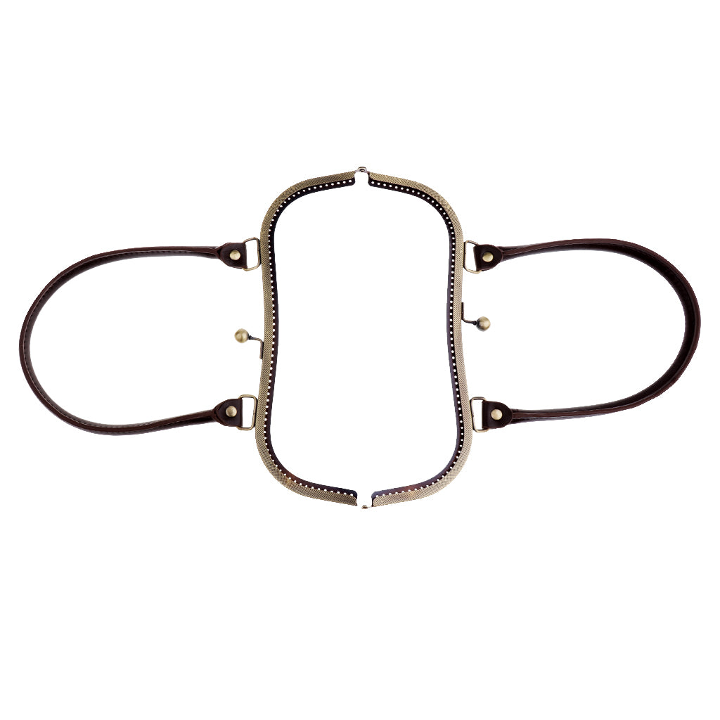 Metal 27cm Purse Frames with handle for Bag Handbags Coffee with handle