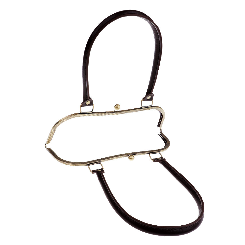Metal 27cm Purse Frames with handle for Bag Handbags Coffee with handle
