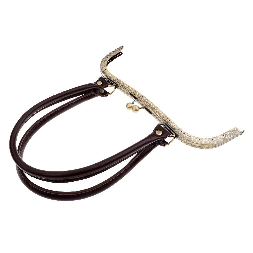 Metal 27cm Purse Frames with handle for Bag Handbags Coffee with handle