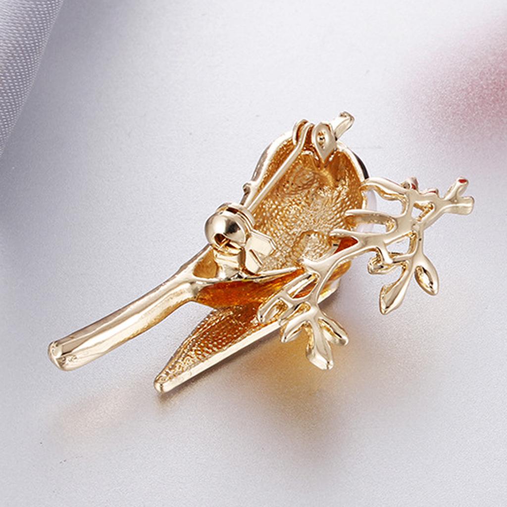 Fashion Women Alloy Enamel Bird Animal Brooch Pin Jewelry Gift Black White