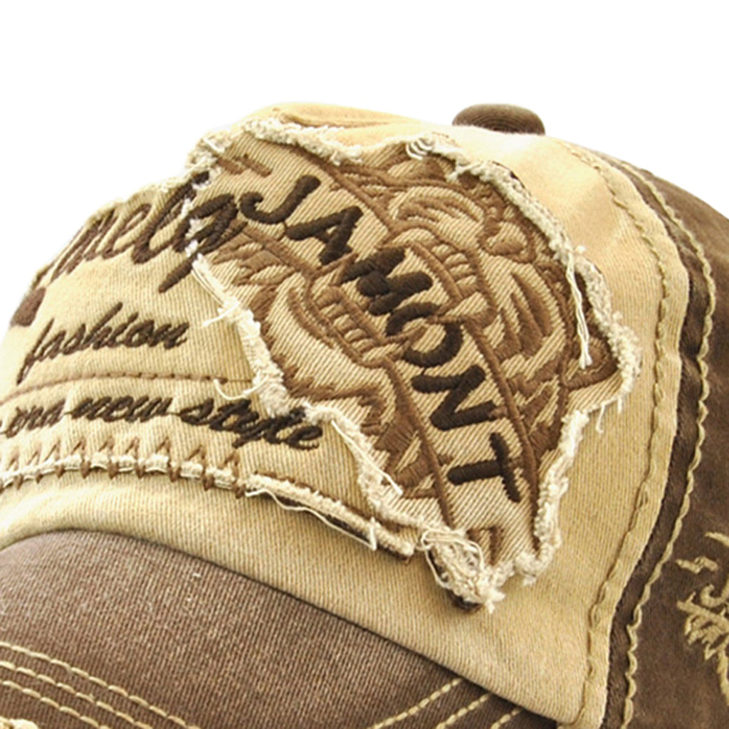 Baseball Cap Adjustable Cotton Outdoor Rivet Denim Hat Coffee