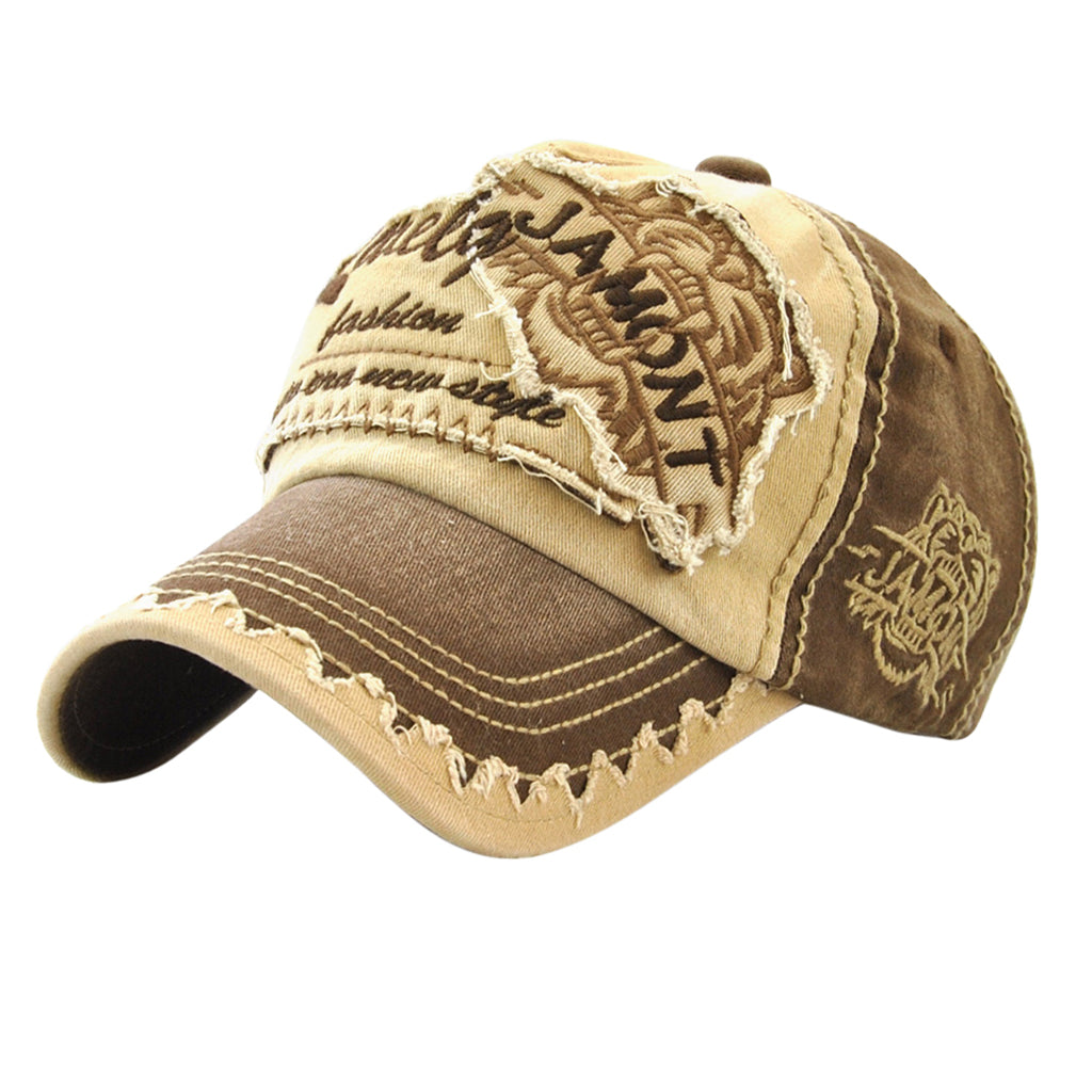 Baseball Cap Adjustable Cotton Outdoor Rivet Denim Hat Coffee