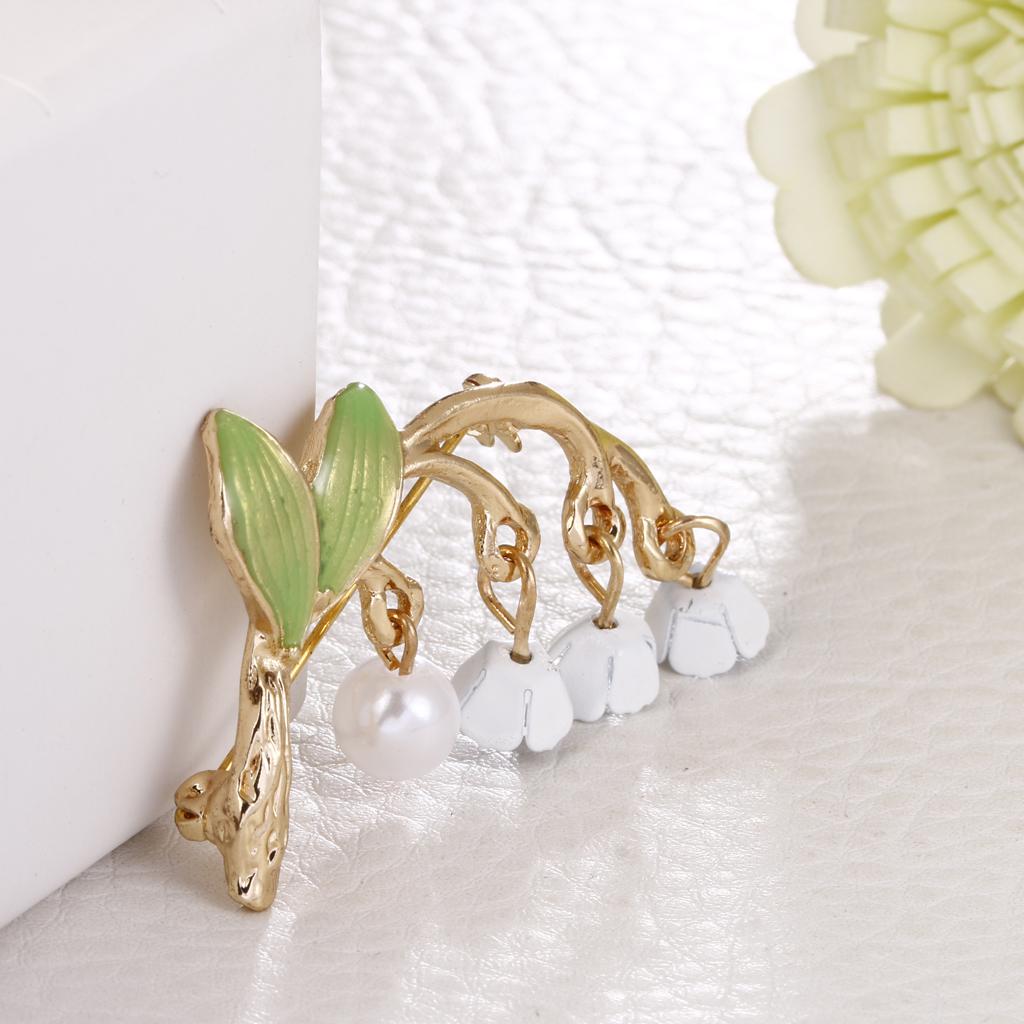 Convallaria Majalis Brooch Pin Badge Bridal Wedding Jewelry Scarf Clips