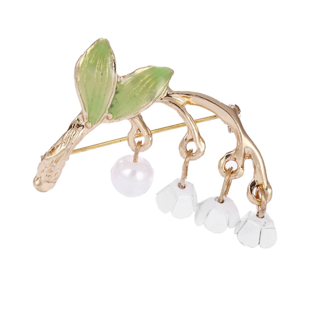 Convallaria Majalis Brooch Pin Badge Bridal Wedding Jewelry Scarf Clips
