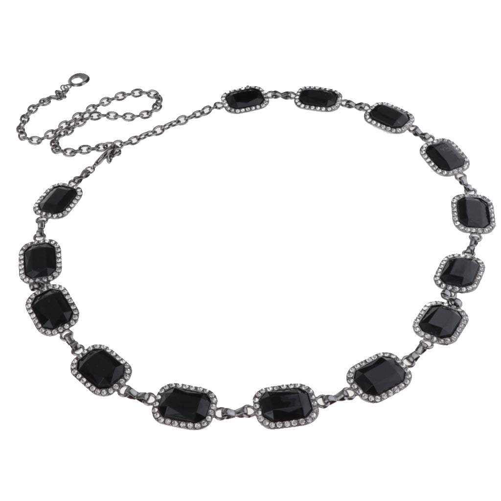 Women Lady Rhinestone Dress Waist Chain Belt Crystal Party Jewelry Accessory