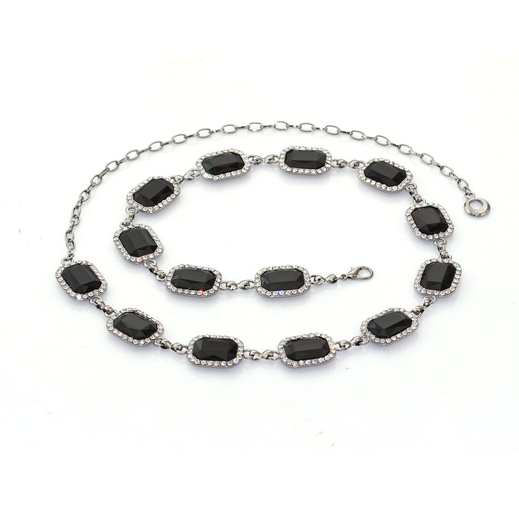 Women Lady Rhinestone Dress Waist Chain Belt Crystal Party Jewelry Accessory