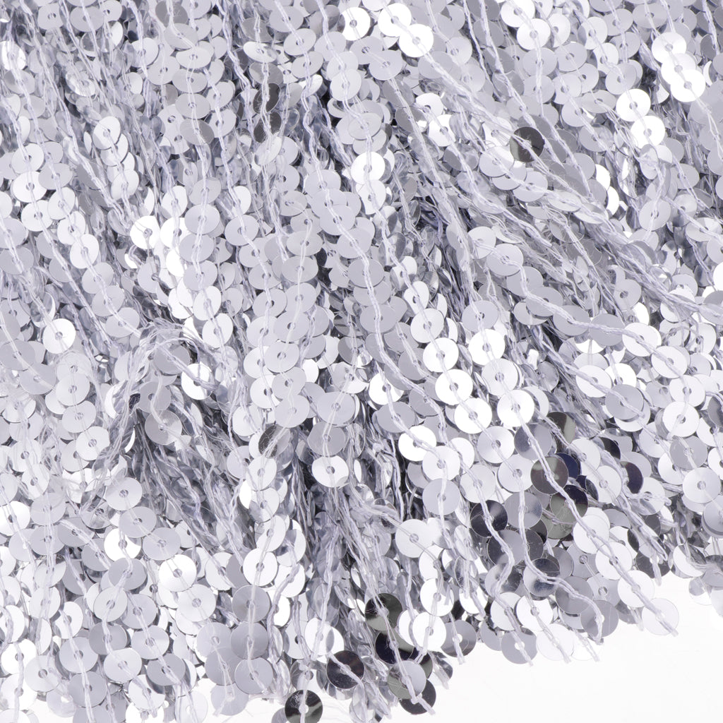 5.9m Sequin Tassel Trim Luxury Fringe Dancing Dress Sewing Material Fabric width 30cm Silver