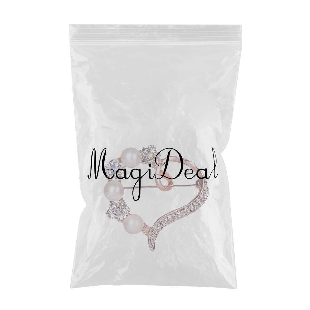 Women Crystal Brooch Pin Rhinestone Bridal Corsage Clip Buckle Gift Heart