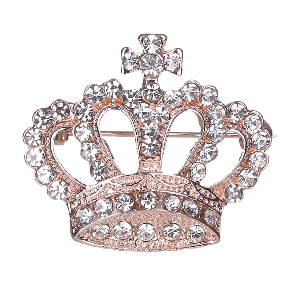 Women Crystal Brooch Pin Rhinestone Bridal Corsage Clip Buckle Gift Crown