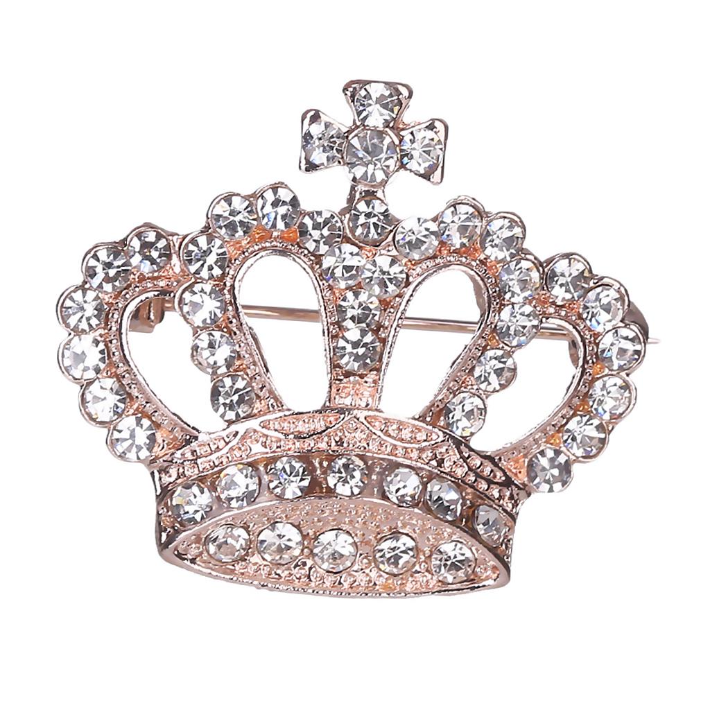 Women Crystal Brooch Pin Rhinestone Bridal Corsage Clip Buckle Gift Crown