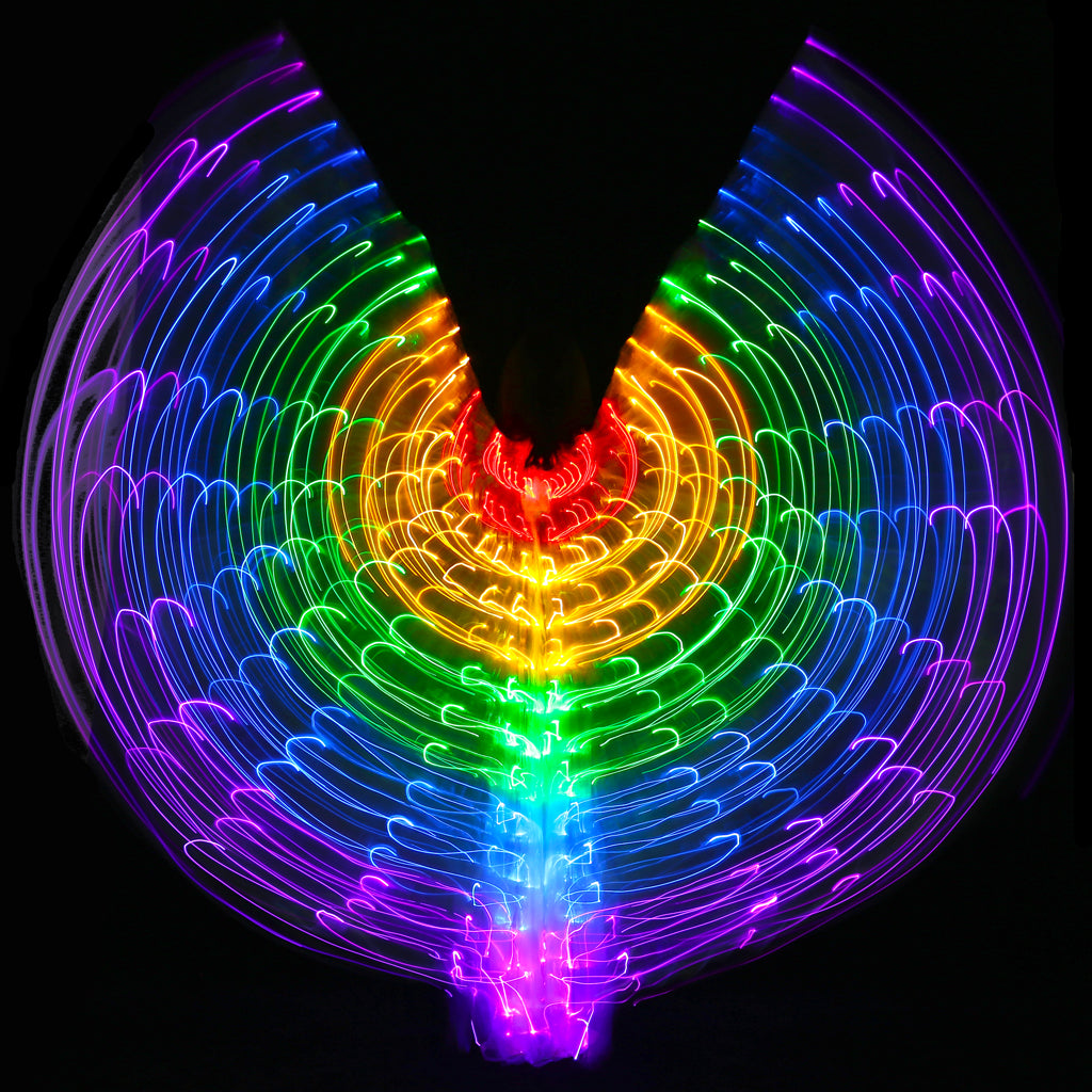 Halloween Large Colorful Luminous Butterfly LED Belly Dance Wings Style 1