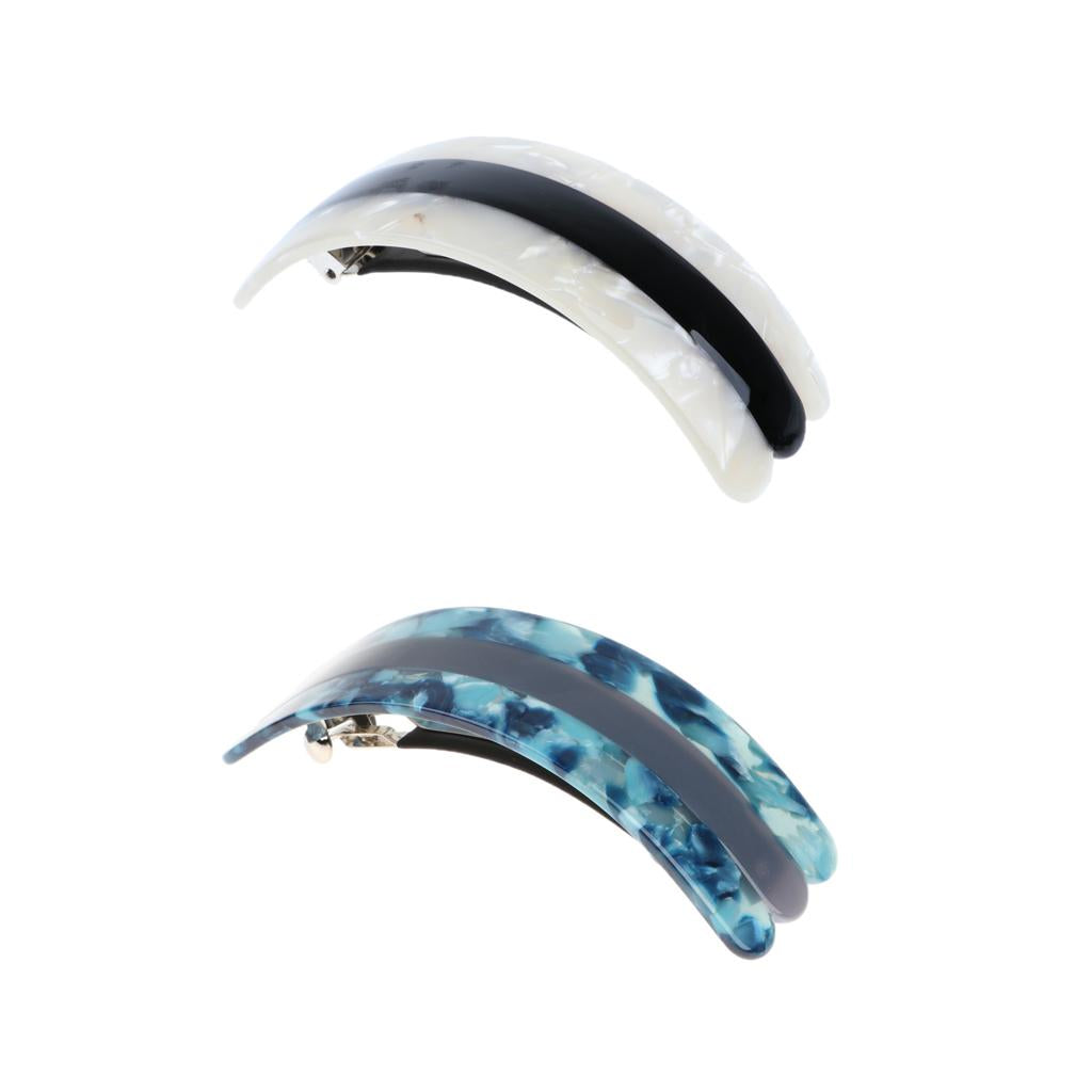 Automatic French Barrette Large Hair Clip Hairpin Hair Accessory Black+White