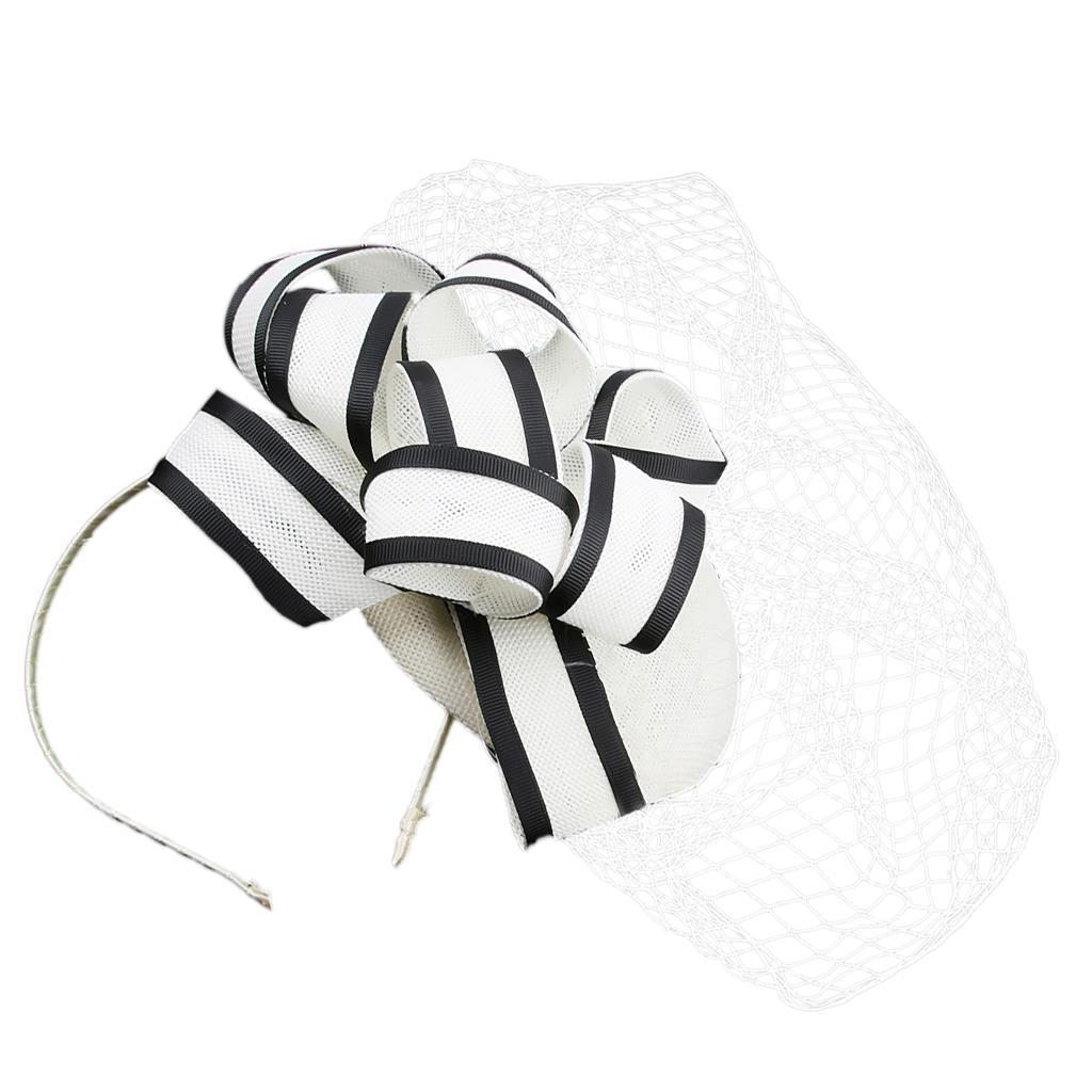 Womens Wedding Bridal Veil Fascinator Hats Headpieces Hair Clip Headband White