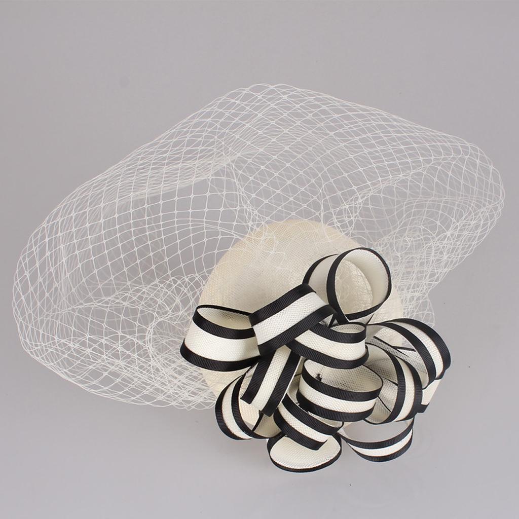 Womens Wedding Bridal Veil Fascinator Hats Headpieces Hair Clip Headband White