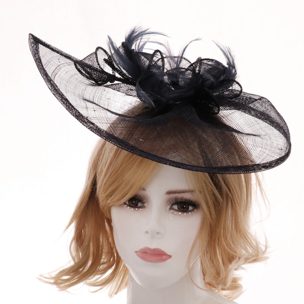 Women Hair Clip Fascinator Headpieces Wedding Bridal Hair Accessory Wine Red