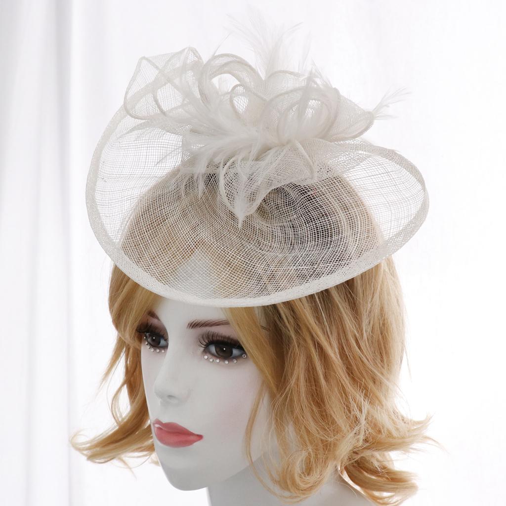 Women Hair Clip Fascinator Headpieces Wedding Bridal Hair Accessory Wine Red