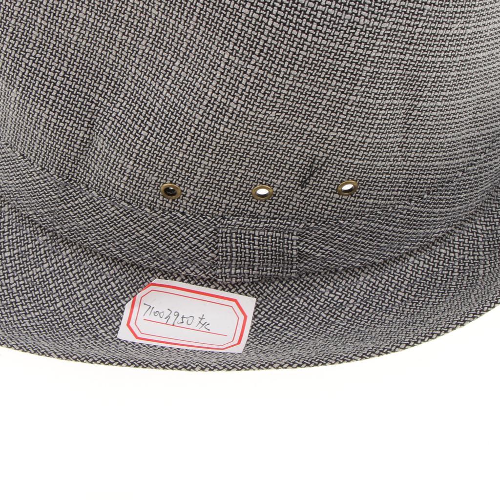 Men Women Vintage Summer Gangster Trilby Linen Fedora Hat 58cm Gray