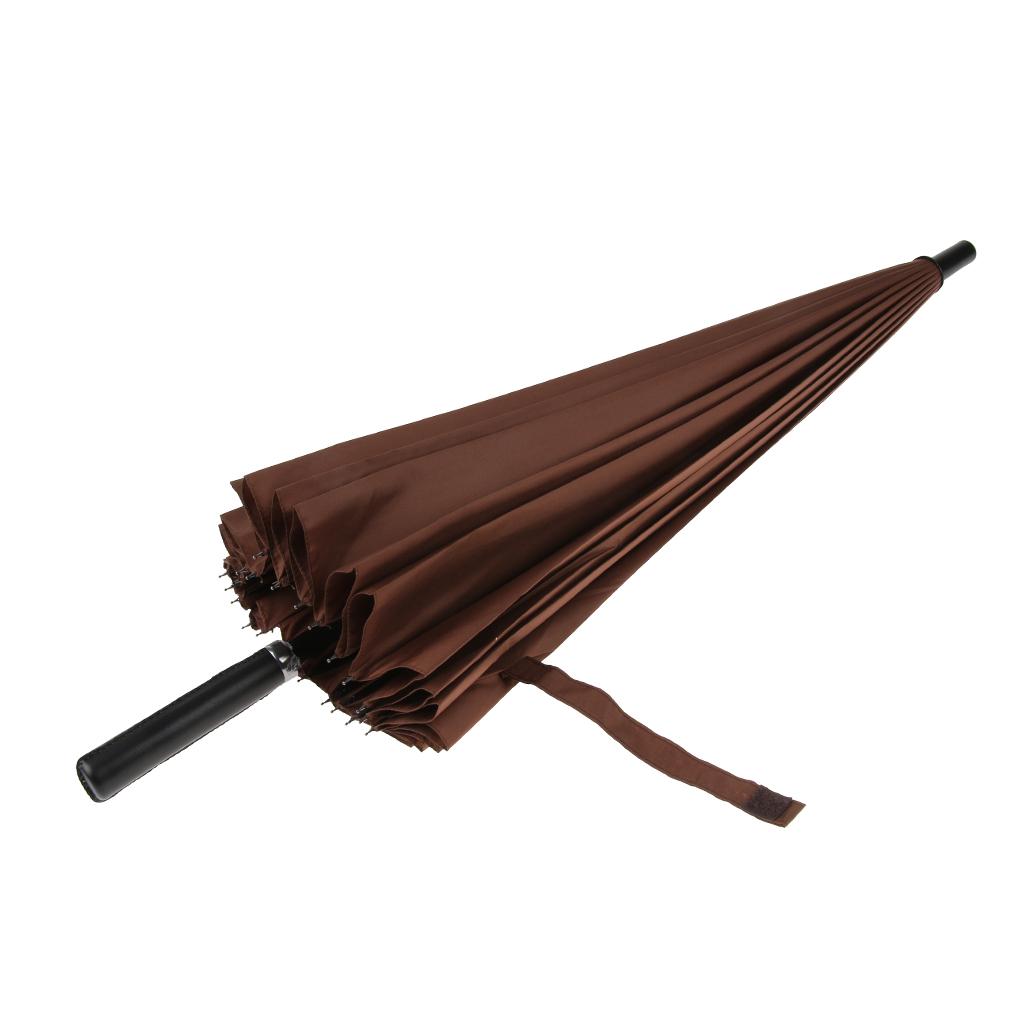 Women Mens Extra Large Manual Business Golf Windproof Anti-UV Umbrella Coffee