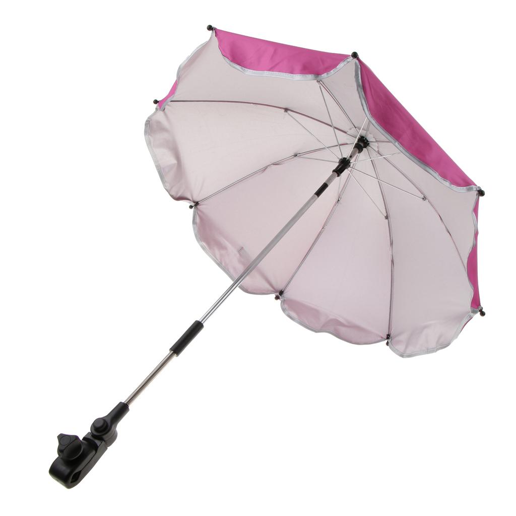 Kids Baby Sun Umbrella Parasol Shade Covers for Pram Stroller Buggy Rose red