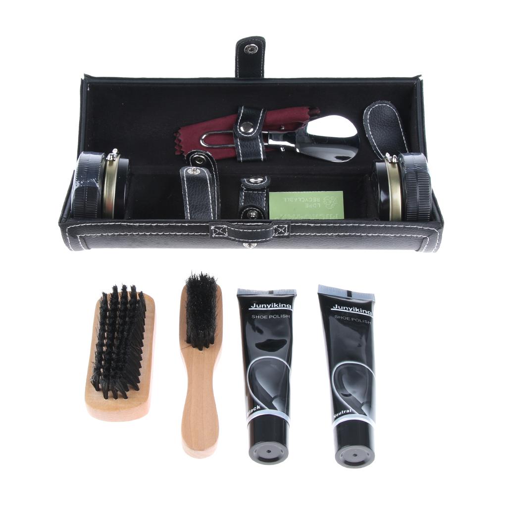 10Pcs Unisex Shoe Care Kit Professional Travel Shoes Boots Shine Brush Kit