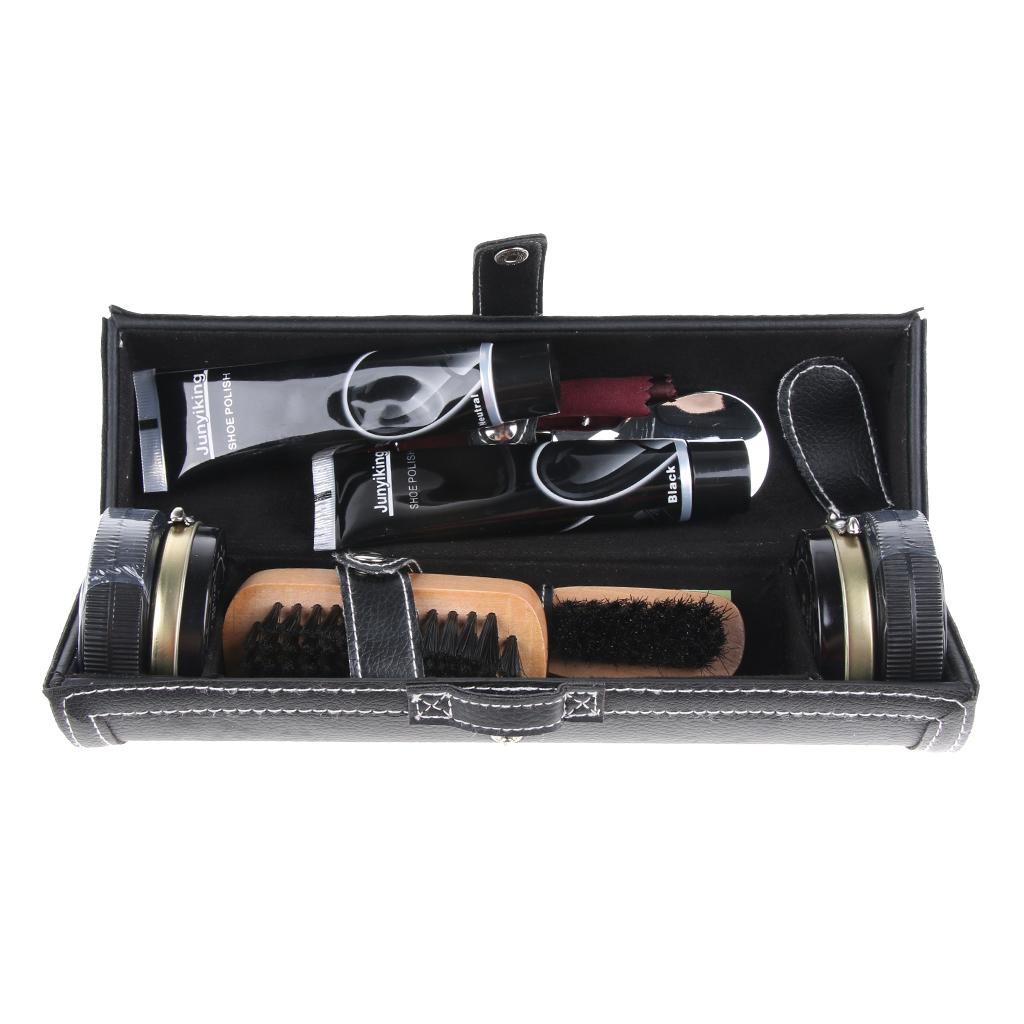 10Pcs Unisex Shoe Care Kit Professional Travel Shoes Boots Shine Brush Kit