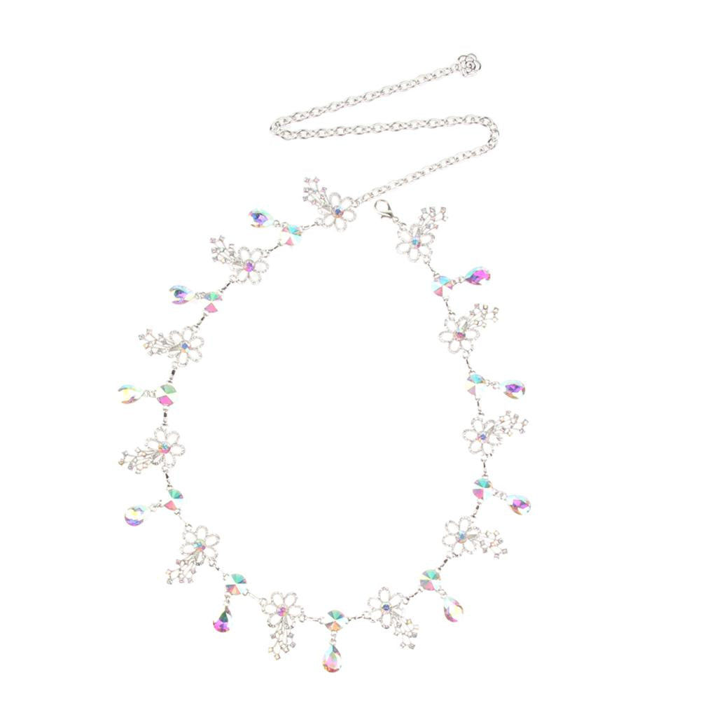 Crystal Rhinestone Waist Chain Belt for Dress Belly Chain Jewelry Flowers 1