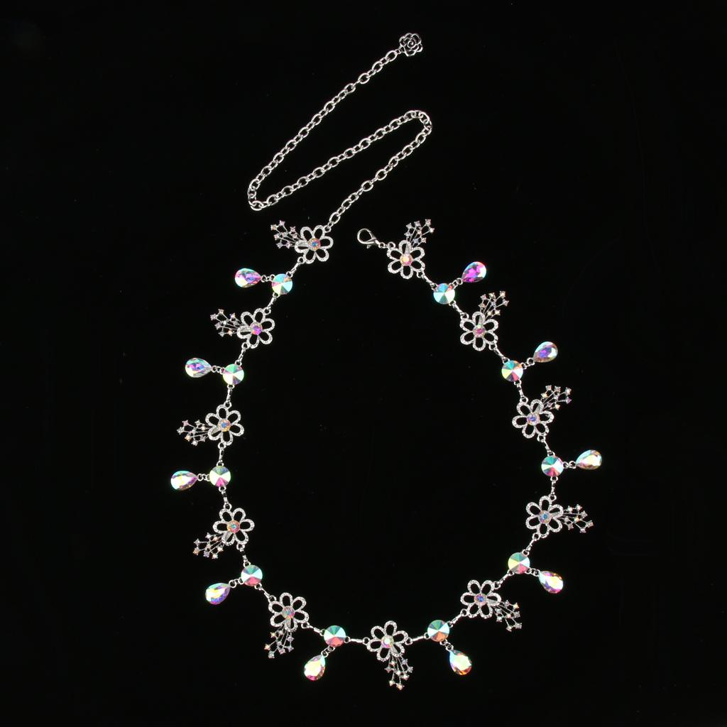 Crystal Rhinestone Waist Chain Belt for Dress Belly Chain Jewelry Flowers 1
