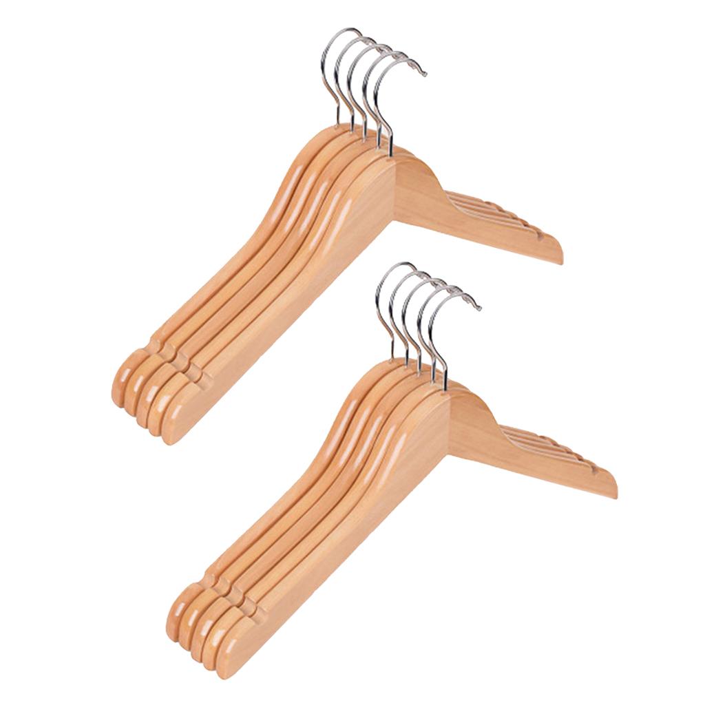 10 Pieces Kids Baby Toddler Wooden Hangers Clothes Coat Hanger Non-slip Bar