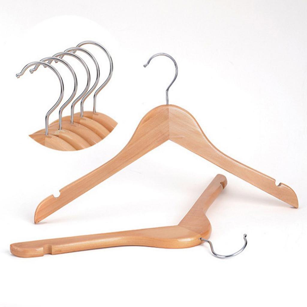 10 Pieces Kids Baby Toddler Wooden Hangers Clothes Coat Hanger Non-slip Bar