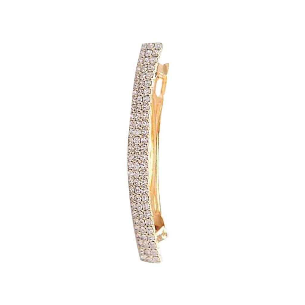 Automatic Rhinestone French Barrette Large Hair Clip Hairpin Hair Accs Gold