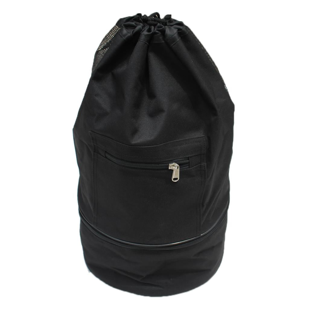 Basketball Carry Bag Mesh Sports Equipment Backpack Shoulder Strap Black