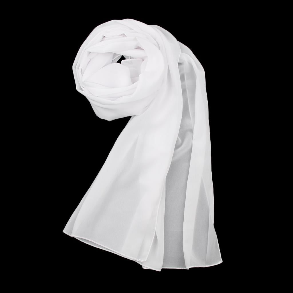 Women Solid Bubble Chiffon Scarf Muslim Hijabs Head Scarf Shawls White