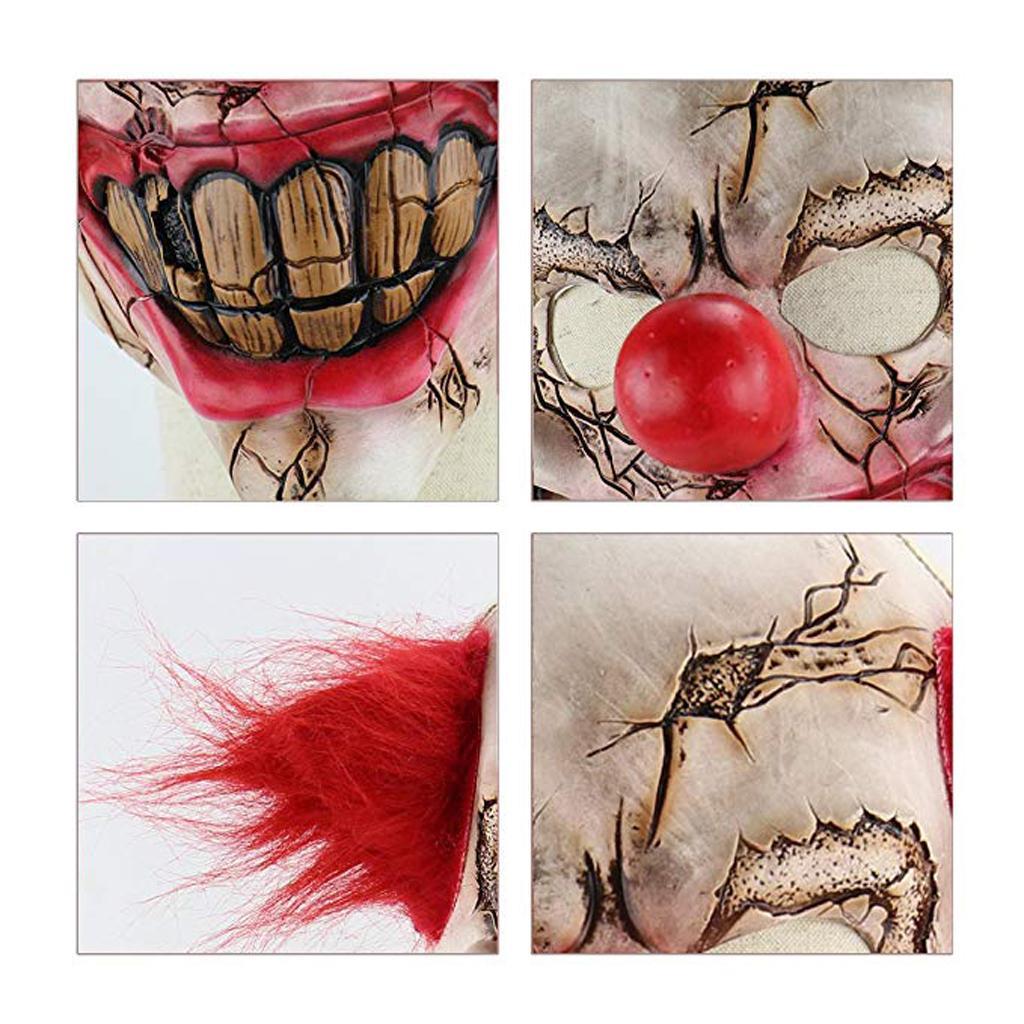 Creepy Halloween Clown Mask Horrible Festival Props Full Face Scary Mask