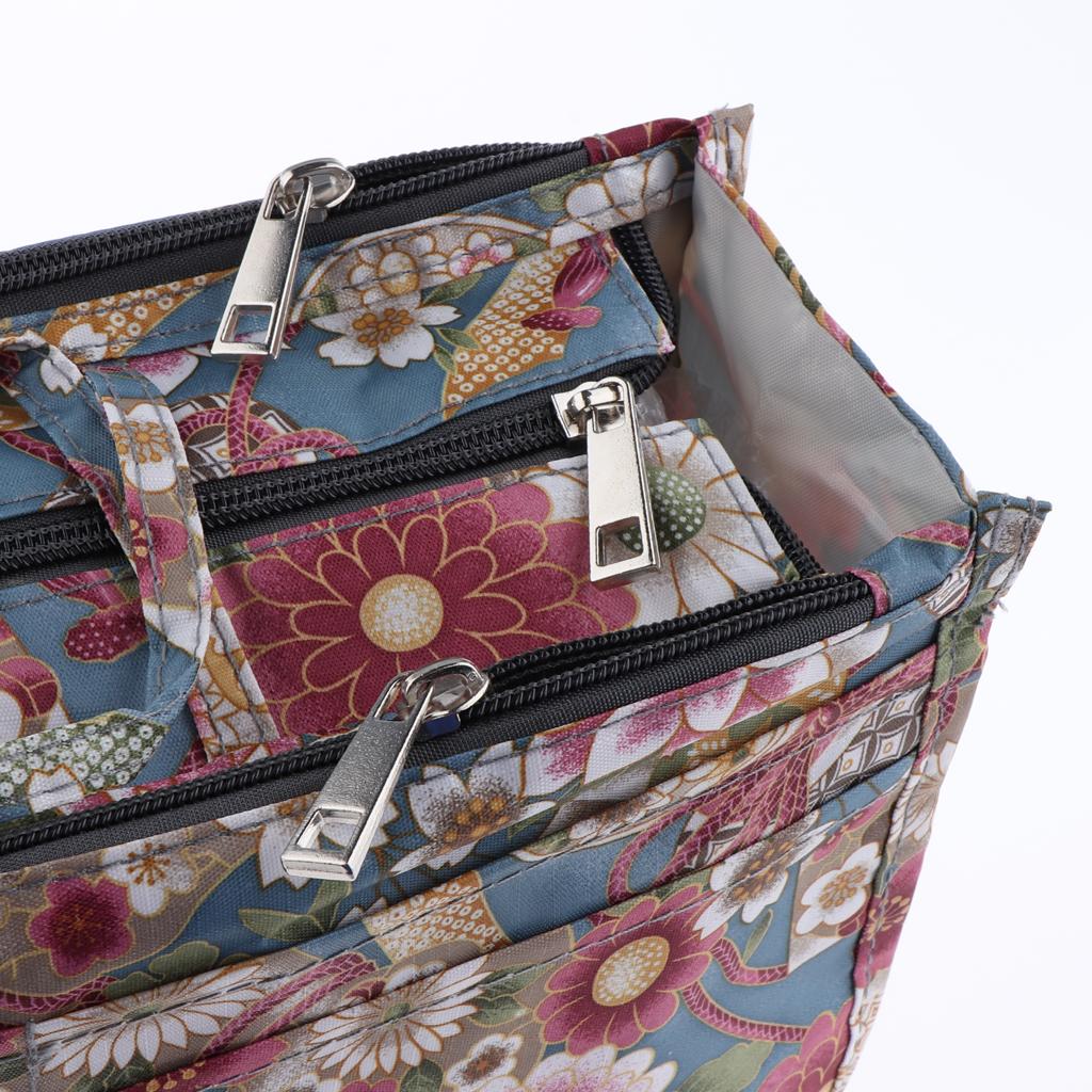 Lady Printed Purse Handbag Tote Insert Organizer 13 Pockets With Handles 03