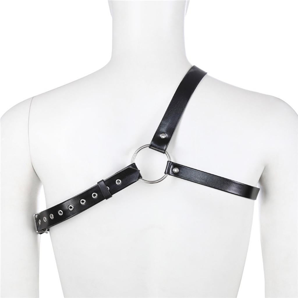 Men Punk PU Leather Chest Body Harness Belt Adjustable Buckle Strap Clubwear