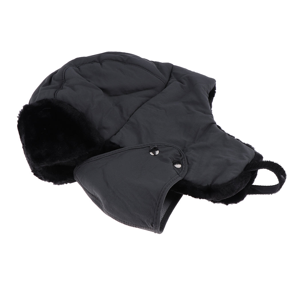 Winter Fur Trapper Hat Windproof Ear Flaps Detachable Mask Snow Hat Gray
