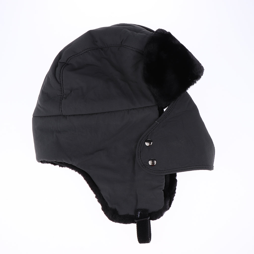 Winter Fur Trapper Hat Windproof Ear Flaps Detachable Mask Snow Hat Gray