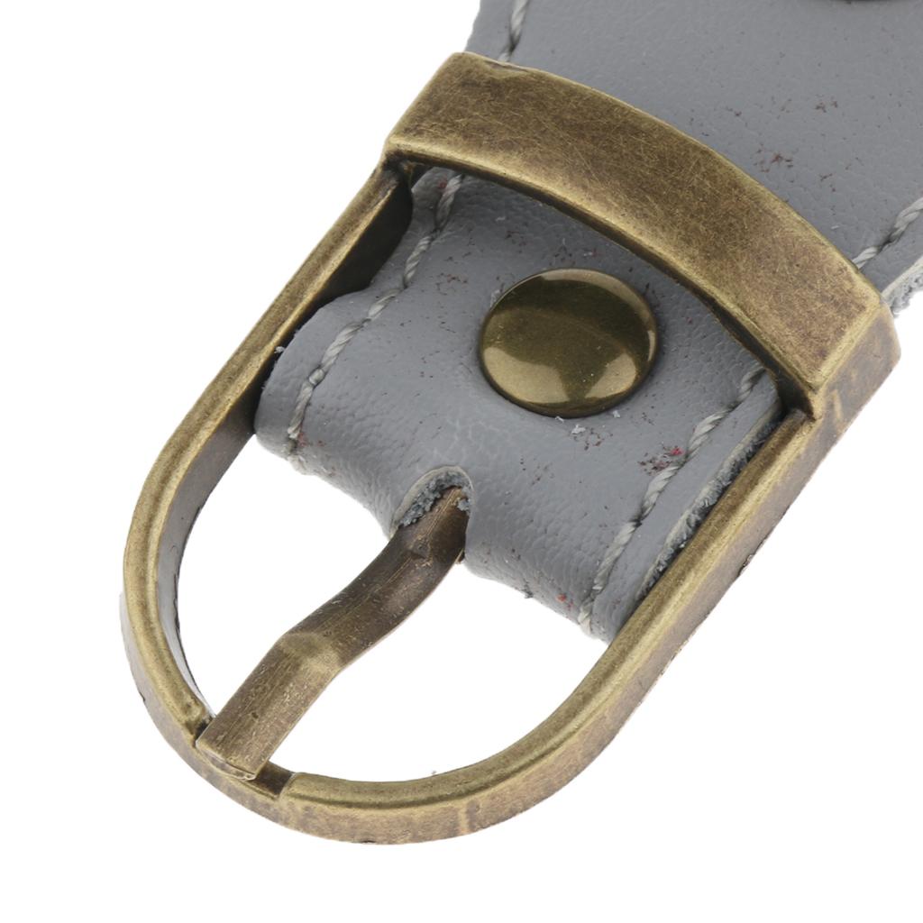 Sew on Genuine Leather Tab Buckles Closure Bag Fastener DIY Replacement Gray