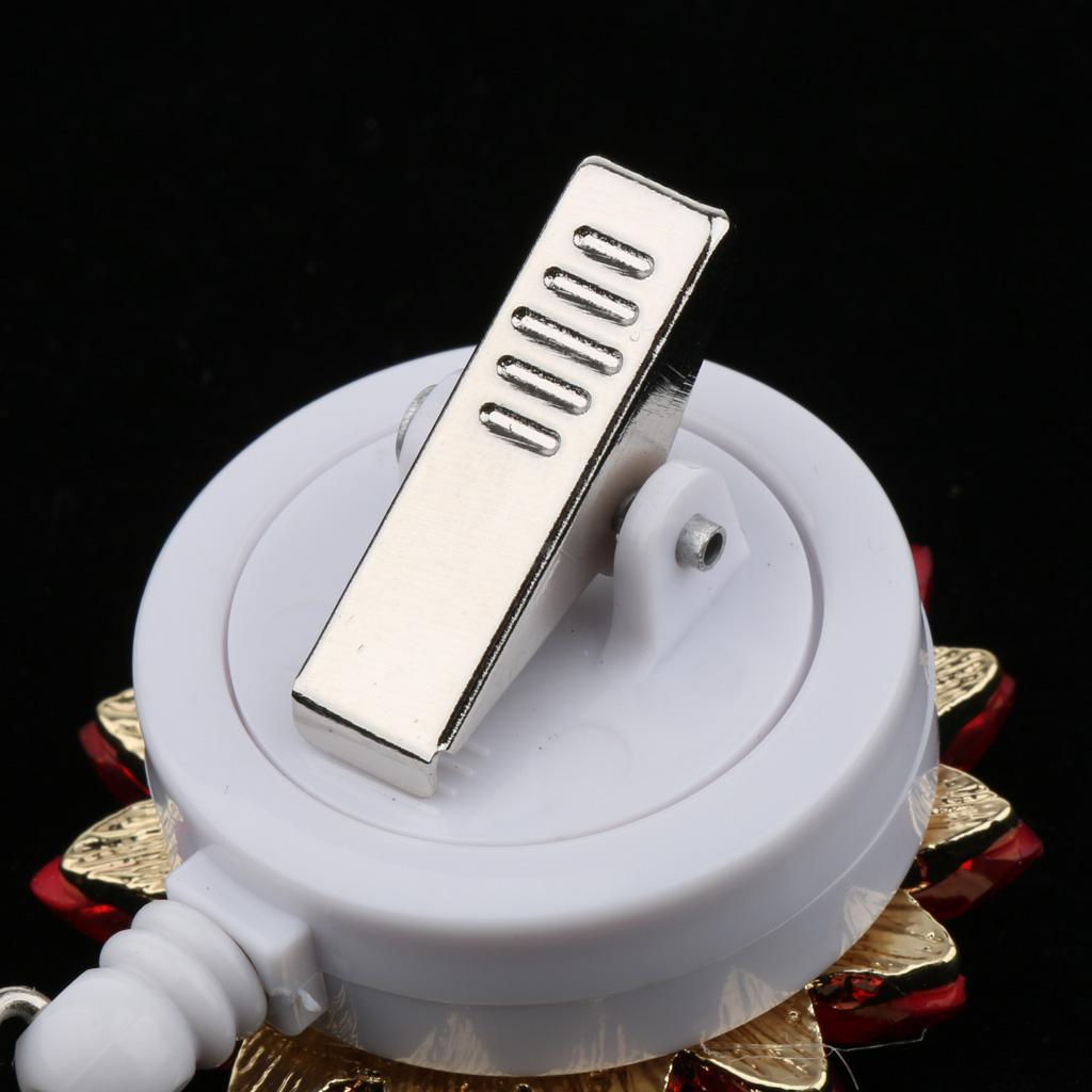 Retractable Badge Holder Keychain Flower ID Badge Reel with Alligator Clip