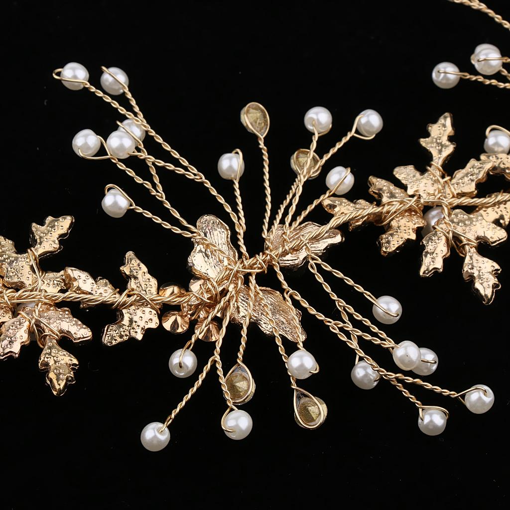 Wedding Bridal Floral Crystal Beads Headband Halo Prom Headpiece Type 4